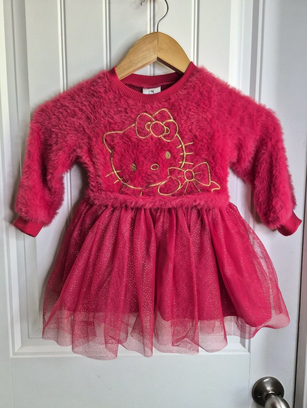 2T Hello Kitty Toddler Girls Eyelash Knit Tutu Dress Long Sleeves Holiday Coquet